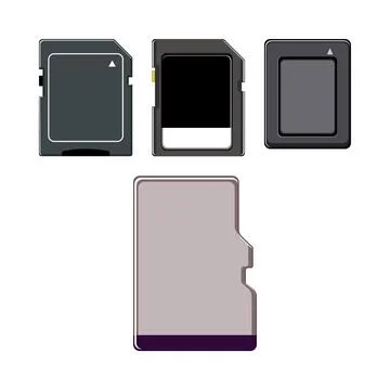 Micro sd and sd cards data storage collection Illustrazione stock