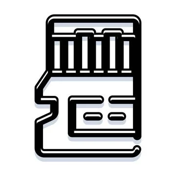Micro sd card digital data storage technology icon Stock Illustration