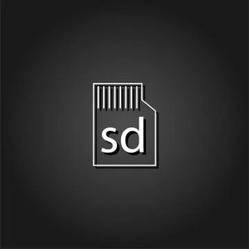 Micro sd card icon flat. Illustrazione stock