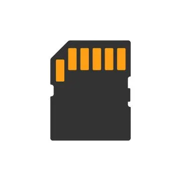 Micro SD card icon in flat style. Memory chip vector illustration on white is Stock Illustration