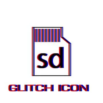 Micro sd card icon flat. Stock Illustration