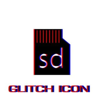 Micro sd card icon flat Illustrazione stock