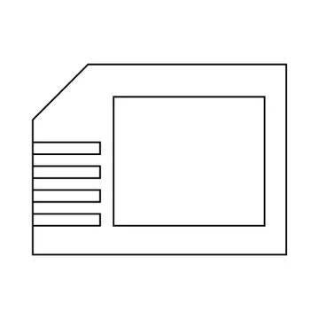 Micro sd card icon, outline style Stock Illustration
