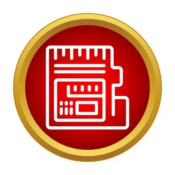 Micro sd card icon representing digital memory storage Stock Illustration
