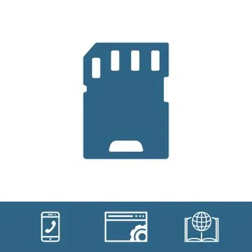 Micro sd card icon stock vector illustration flat designv Stock Illustration