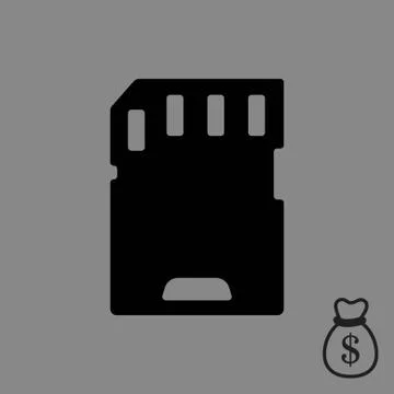 Micro sd card icon stock vector illustration flat designv Stock Illustration