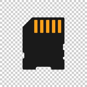 Micro SD card icon in transparent style. Memory chip vector illustration on i Stock Illustration