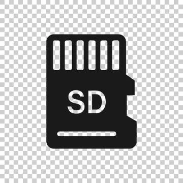 Micro SD card icon in transparent style. Memory chip vector illustration on i Stock Illustration