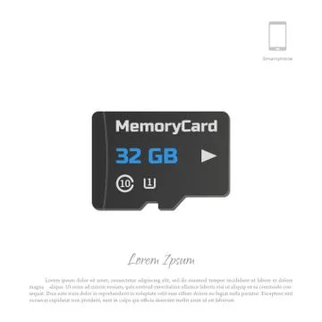 Micro SD card. Memory chip. Isolated image Stock Illustration
