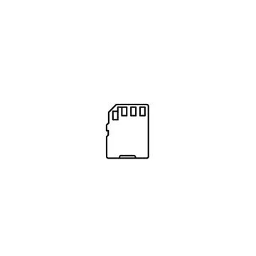 Micro sd card mini memory data storage outline vector graphic Stock Illustration