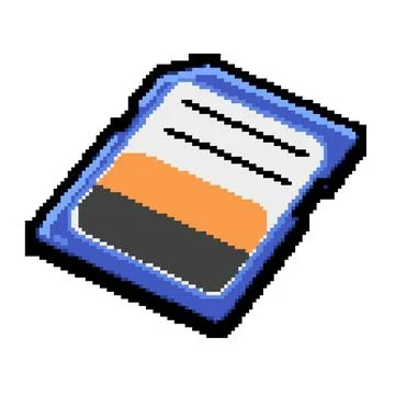 Micro sd card pixel art vector illustration Stock Illustration
