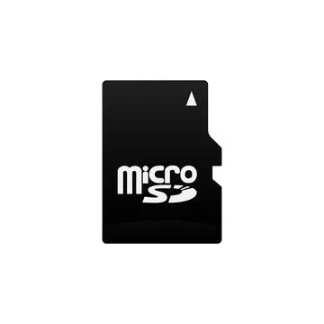 Micro SD card in realistic style. USB flash drive for phone or camera symbol  Stock Illustration