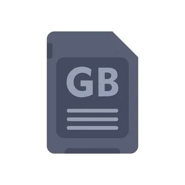 Micro sd card showing gb gigabyte storage icon Stock Illustration