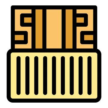 Micro sd card showing its gold contacts and storage capacity Stock Illustration
