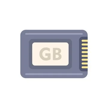 Micro sd card showing storage space icon illustration Stock Illustration