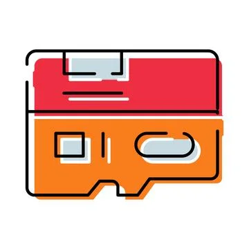 Micro sd card storing digital data technology Stock Illustration