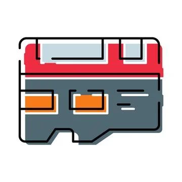 Micro sd card storing digital data concept イラスト素材