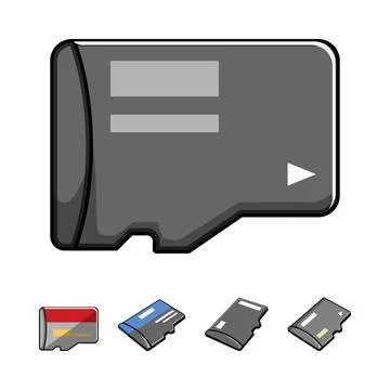 Micro sd card vector illustration storage device collection Illustrazione stock