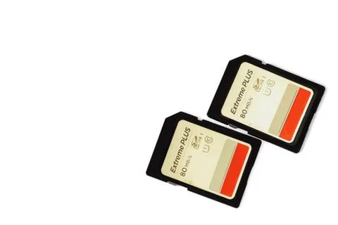 Micro sd memory for camera computer compact flash isolated Stock Photos