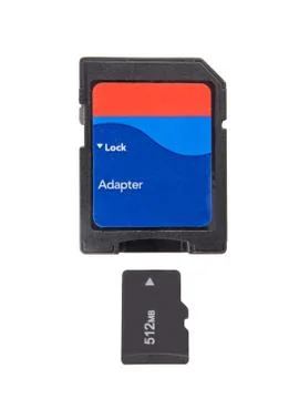 Micro sd memory card and its adapter Stock Photos