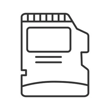 Micro SD memory card black line icon. Data storage concept. Hardware accessor Stock Illustration