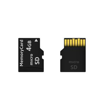Micro sd memory card from both sides 스톡 일러스트