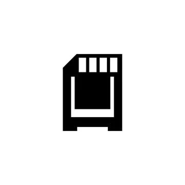 Micro SD Memory Card, Compact Data Storage. Flat Vector Icon illustration. Si Stock Illustration