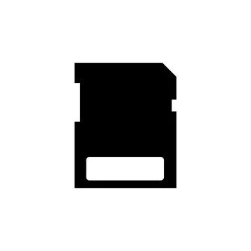 Micro SD Memory Card, Compact Data Storage Solid Flat Vector Icon Isolated .. Stock Illustration
