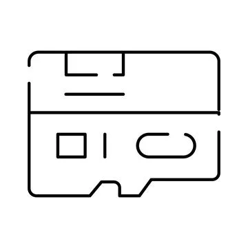 Micro sd memory card digital data storage icon Illustrazione stock