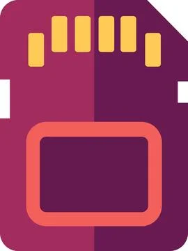 Micro SD memory card flash storage icon Illustrazione stock