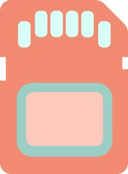 Micro SD memory card flash storage icon Stock Illustration