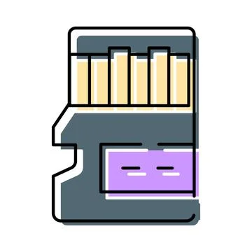 Micro sd memory card using flash storage technology Stock Illustration