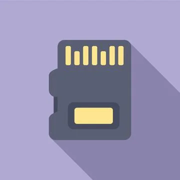 Micro sd storage icon flat vector. Storage digital Stock Illustration