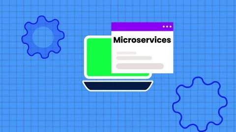 Micro services text isolated digital technology notification message page o.. Stock-Illustration