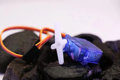 Micro servo or plastic servos for building electronic hobby projects Stock Photos