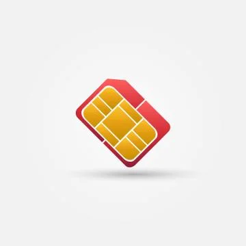 Micro sim vector red simple icon Stock Illustration