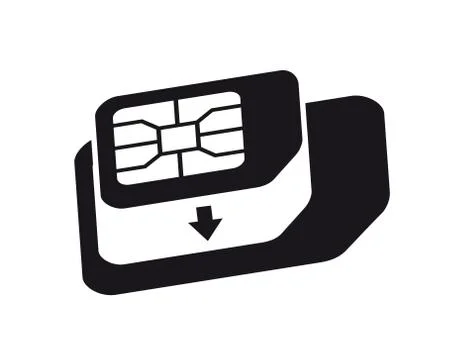 Micro to Standard SIM card adapter icon. Phone sim-card converter symbol. Stock Illustration
