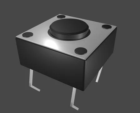 Micro switch black for electronic purpose 3d illustration Stock Illustration