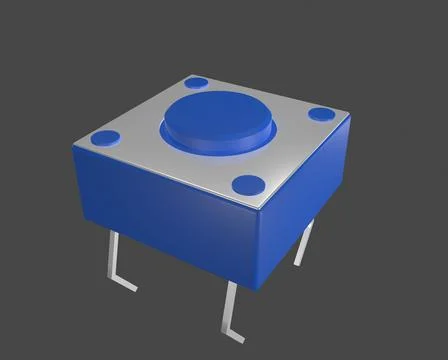 Micro switch blue for electronic purpose 3d illustration Stock Illustration