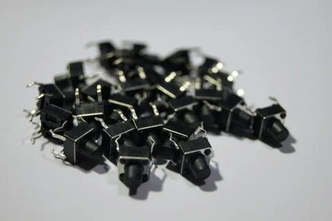 Micro switch on a neutral background Foto stock