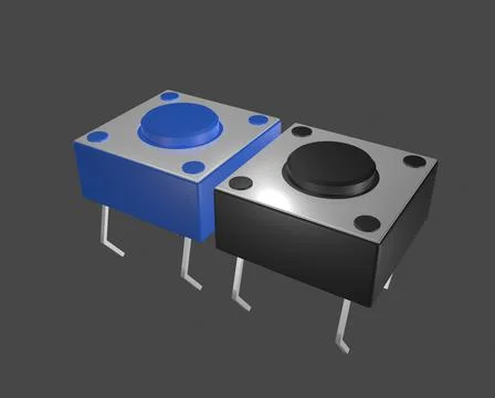 Micro switches for electronic equipments 3d illustration Stock Illustration