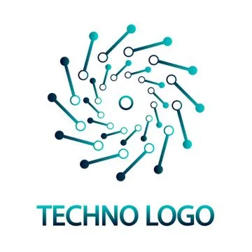 Micro tech circular logo 스톡 일러스트