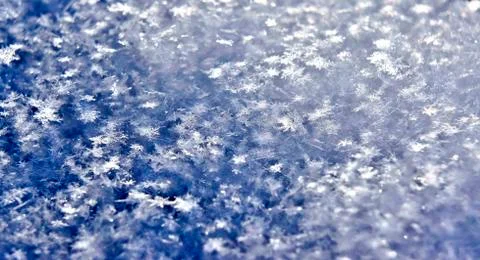 Micro-texture of the snow, see individual snowflakes Stock Photos