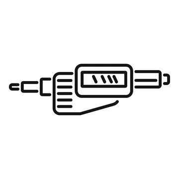 Micro tool measurement icon outline vector. Digital micrometer Stock Illustration