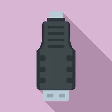 Micro usb adapter icon, flat style Stock Illustration