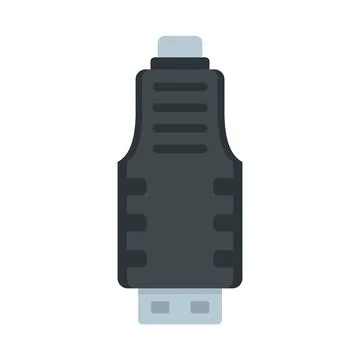 Micro usb adapter icon flat isolated Stock Illustration