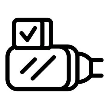 Micro usb cable sending data with check symbol for secure connection Stock Illustration