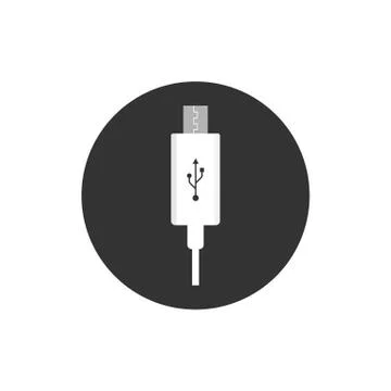 Micro USB cables. Vector illustration, flat design. Illustrazione stock