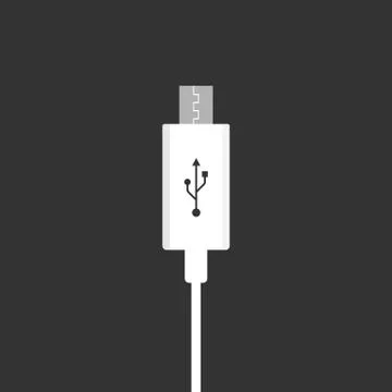 Micro USB cables. Vector illustration, flat design. Stock Illustration
