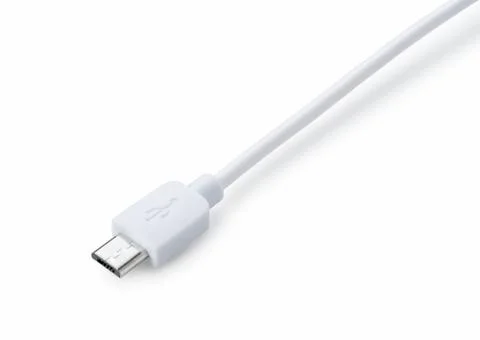 Micro USB placed on white background Stock Photos